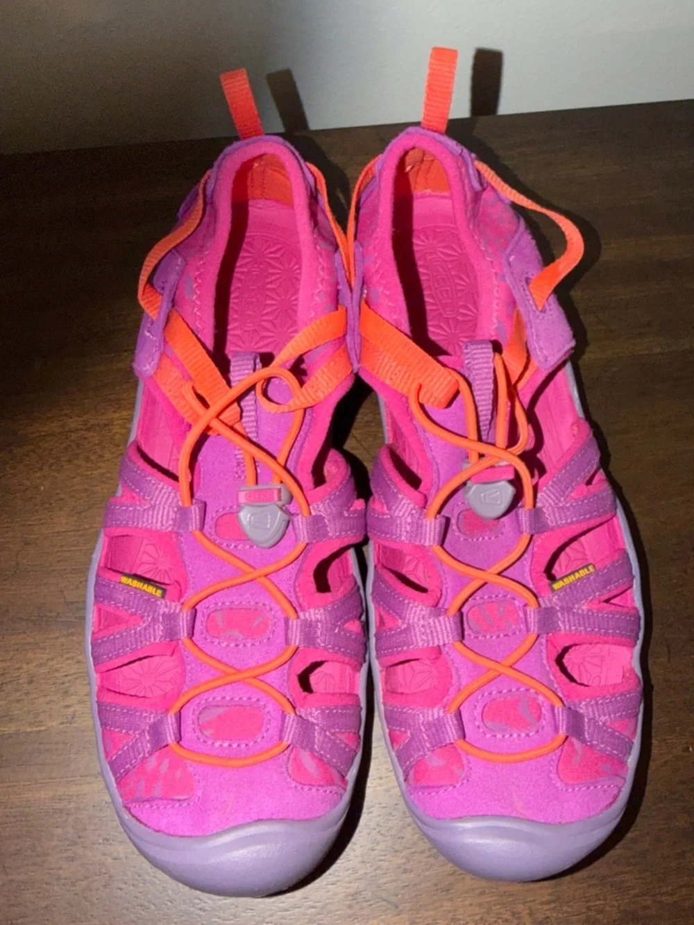 Keen Moxie Pink Orange Sneaker Sandal Youth Big Kids Size 5 Hiking